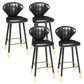 Scandinavian Home Footrest Stool Matte Finish Leather Barstool Black Set of 4 Bar Stool(30"H) Clearhalo 'Bar Furniture' 'Bar Stools' 'bar_stools' 'Furniture' 'furniture_bar_stools' 'Kitchen & Dining Furniture' 4851666
