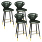 Scandinavian Home Footrest Stool Matte Finish Leather Barstool Blackish Green Set of 4 Bar Stool(30"H) Clearhalo 'Bar Furniture' 'Bar Stools' 'bar_stools' 'Furniture' 'furniture_bar_stools' 'Kitchen & Dining Furniture' 4851667
