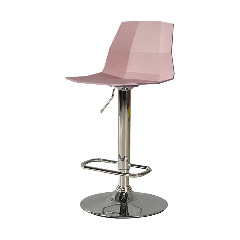 Contemporary Swivel Adjustable Height Stool Matte Finish Plastic Home Barstool Pink 1 Piece Clearhalo 'Bar Furniture' 'Bar Stools' 'bar_stools' 'Furniture' 'furniture_bar_stools' 'Kitchen & Dining Furniture' 4851679