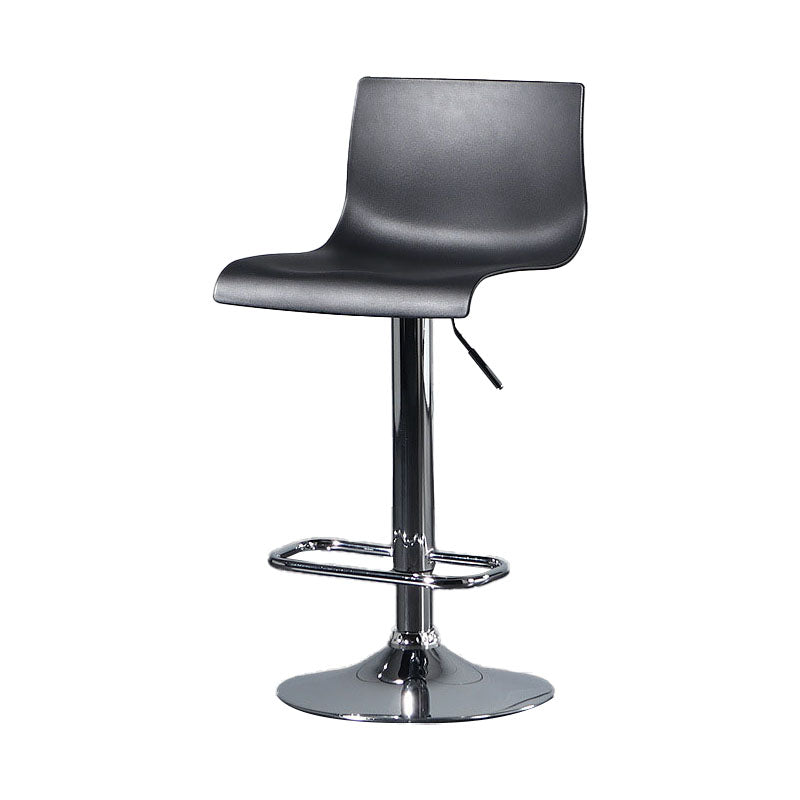 Contemporary Swivel Adjustable Height Stool Matte Finish Plastic Home Barstool Gloss Black 1 Piece Clearhalo 'Bar Furniture' 'Bar Stools' 'bar_stools' 'Furniture' 'furniture_bar_stools' 'Kitchen & Dining Furniture' 4851685