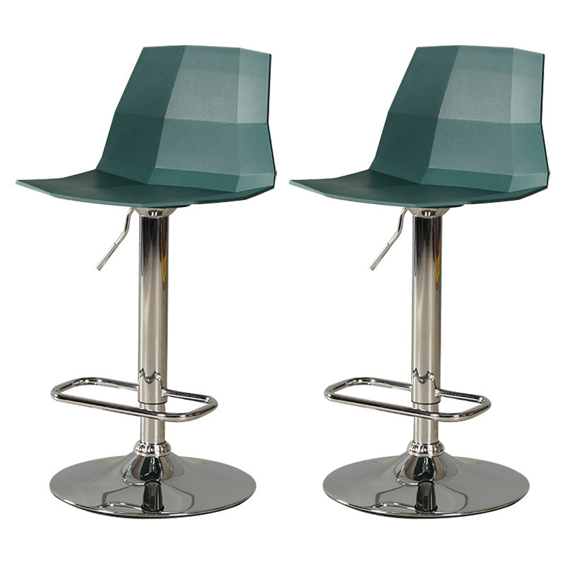Contemporary Swivel Adjustable Height Stool Matte Finish Plastic Home Barstool Blackish Green Set of 2 Clearhalo 'Bar Furniture' 'Bar Stools' 'bar_stools' 'Furniture' 'furniture_bar_stools' 'Kitchen & Dining Furniture' 4851697