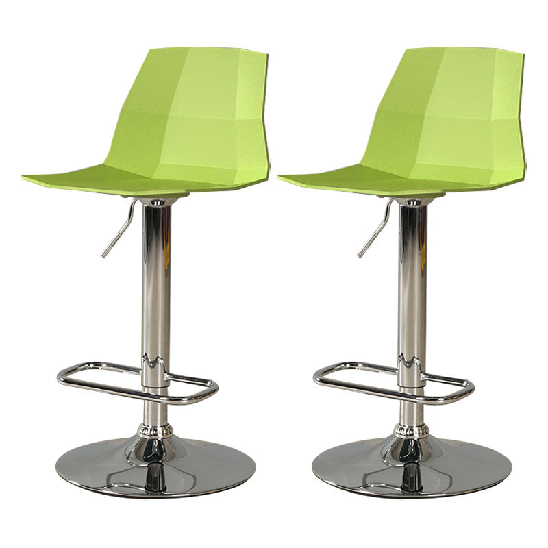 Contemporary Swivel Adjustable Height Stool Matte Finish Plastic Home Barstool Yellow-Green Set of 2 Clearhalo 'Bar Furniture' 'Bar Stools' 'bar_stools' 'Furniture' 'furniture_bar_stools' 'Kitchen & Dining Furniture' 4851699