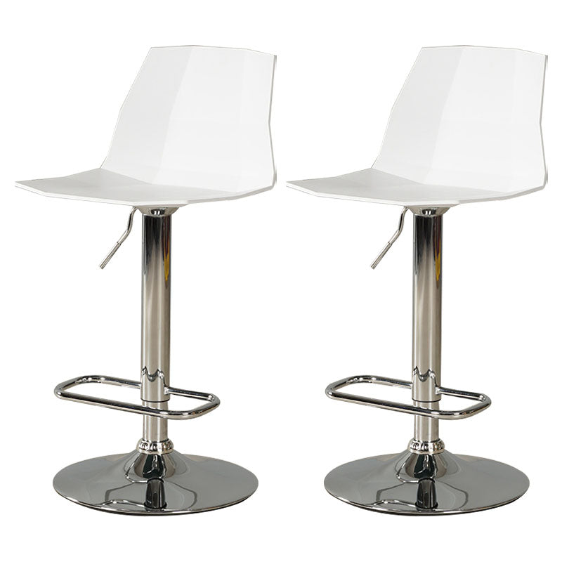 Contemporary Swivel Adjustable Height Stool Matte Finish Plastic Home Barstool White Set of 2 Clearhalo 'Bar Furniture' 'Bar Stools' 'bar_stools' 'Furniture' 'furniture_bar_stools' 'Kitchen & Dining Furniture' 4851700