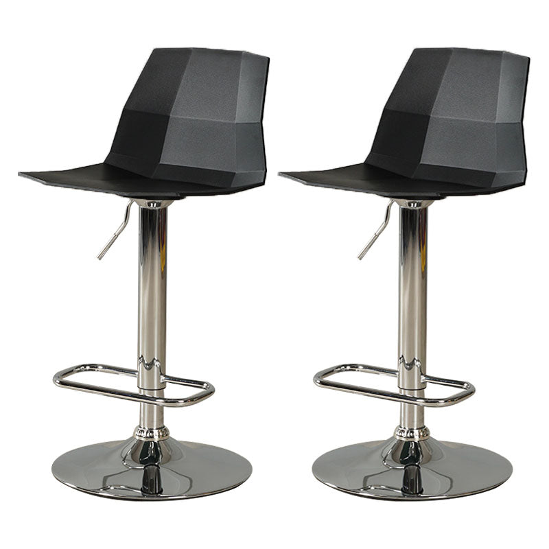 Contemporary Swivel Adjustable Height Stool Matte Finish Plastic Home Barstool Black Set of 2 Clearhalo 'Bar Furniture' 'Bar Stools' 'bar_stools' 'Furniture' 'furniture_bar_stools' 'Kitchen & Dining Furniture' 4851701