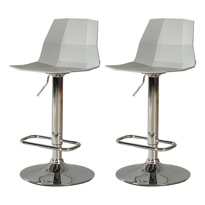 Contemporary Swivel Adjustable Height Stool Matte Finish Plastic Home Barstool Grey Set of 2 Clearhalo 'Bar Furniture' 'Bar Stools' 'bar_stools' 'Furniture' 'furniture_bar_stools' 'Kitchen & Dining Furniture' 4851703