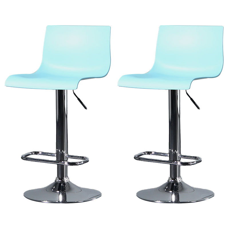 Contemporary Swivel Adjustable Height Stool Matte Finish Plastic Home Barstool Sky Blue Set of 2 Clearhalo 'Bar Furniture' 'Bar Stools' 'bar_stools' 'Furniture' 'furniture_bar_stools' 'Kitchen & Dining Furniture' 4851707