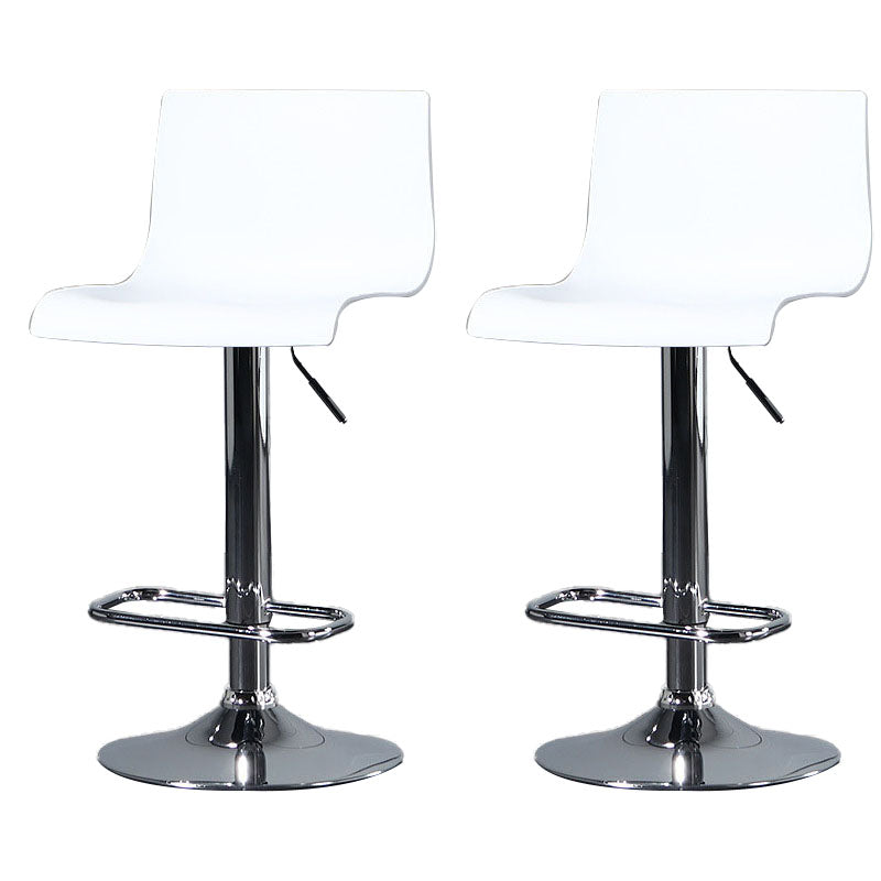 Contemporary Swivel Adjustable Height Stool Matte Finish Plastic Home Barstool Gloss White Set of 2 Clearhalo 'Bar Furniture' 'Bar Stools' 'bar_stools' 'Furniture' 'furniture_bar_stools' 'Kitchen & Dining Furniture' 4851708