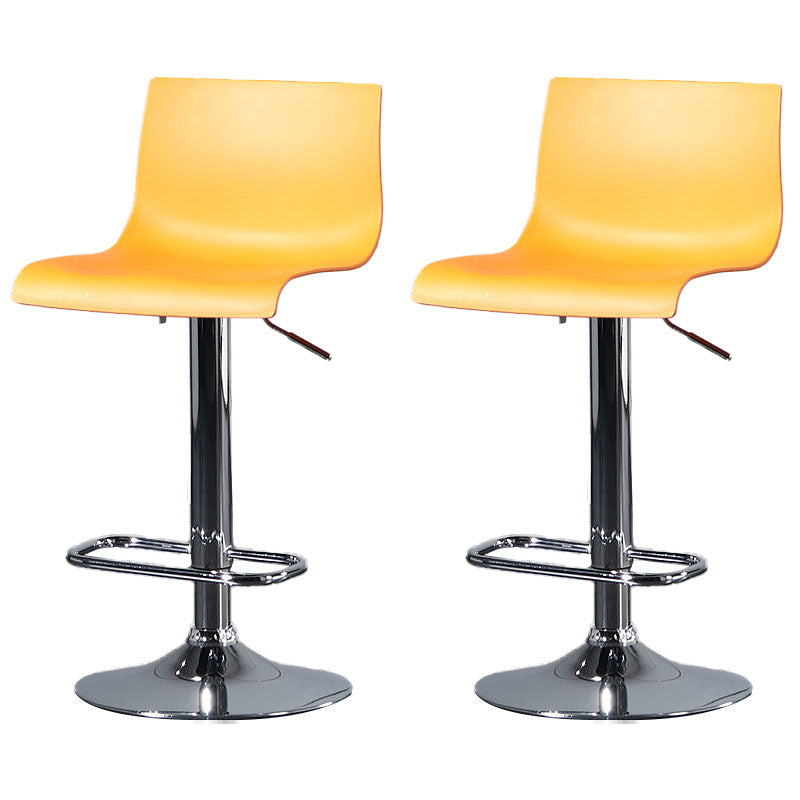 Contemporary Swivel Adjustable Height Stool Matte Finish Plastic Home Barstool Orange Set of 2 Clearhalo 'Bar Furniture' 'Bar Stools' 'bar_stools' 'Furniture' 'furniture_bar_stools' 'Kitchen & Dining Furniture' 4851709