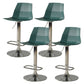 Contemporary Swivel Adjustable Height Stool Matte Finish Plastic Home Barstool Blackish Green Set of 4 Clearhalo 'Bar Furniture' 'Bar Stools' 'bar_stools' 'Furniture' 'furniture_bar_stools' 'Kitchen & Dining Furniture' 4851711