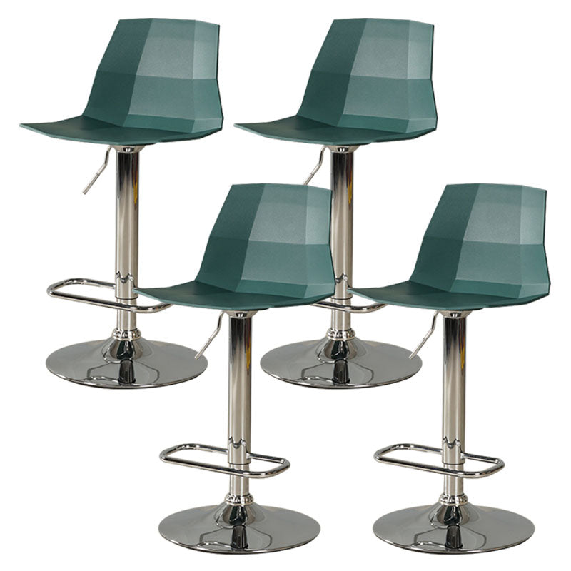 Contemporary Swivel Adjustable Height Stool Matte Finish Plastic Home Barstool Blackish Green Set of 4 Clearhalo 'Bar Furniture' 'Bar Stools' 'bar_stools' 'Furniture' 'furniture_bar_stools' 'Kitchen & Dining Furniture' 4851711