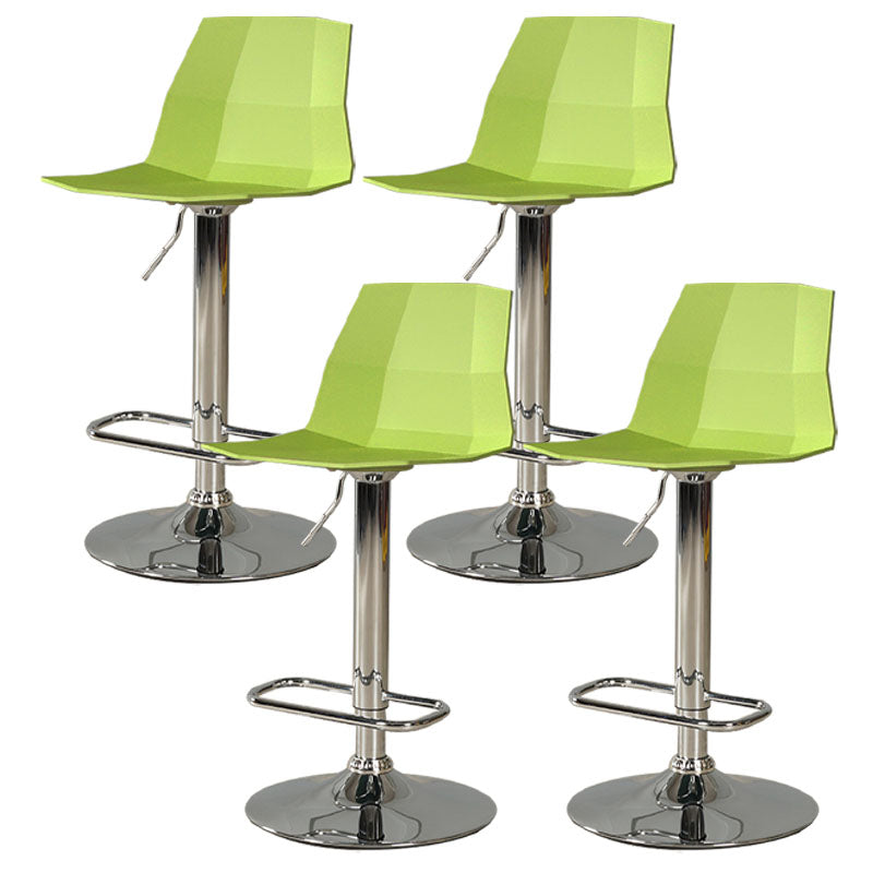 Contemporary Swivel Adjustable Height Stool Matte Finish Plastic Home Barstool Yellow-Green Set of 4 Clearhalo 'Bar Furniture' 'Bar Stools' 'bar_stools' 'Furniture' 'furniture_bar_stools' 'Kitchen & Dining Furniture' 4851712