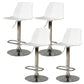 Contemporary Swivel Adjustable Height Stool Matte Finish Plastic Home Barstool White Set of 4 Clearhalo 'Bar Furniture' 'Bar Stools' 'bar_stools' 'Furniture' 'furniture_bar_stools' 'Kitchen & Dining Furniture' 4851713