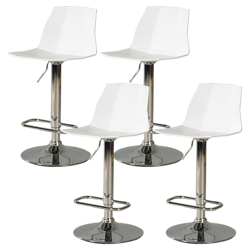 Contemporary Swivel Adjustable Height Stool Matte Finish Plastic Home Barstool White Set of 4 Clearhalo 'Bar Furniture' 'Bar Stools' 'bar_stools' 'Furniture' 'furniture_bar_stools' 'Kitchen & Dining Furniture' 4851713