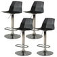 Contemporary Swivel Adjustable Height Stool Matte Finish Plastic Home Barstool Black Set of 4 Clearhalo 'Bar Furniture' 'Bar Stools' 'bar_stools' 'Furniture' 'furniture_bar_stools' 'Kitchen & Dining Furniture' 4851714
