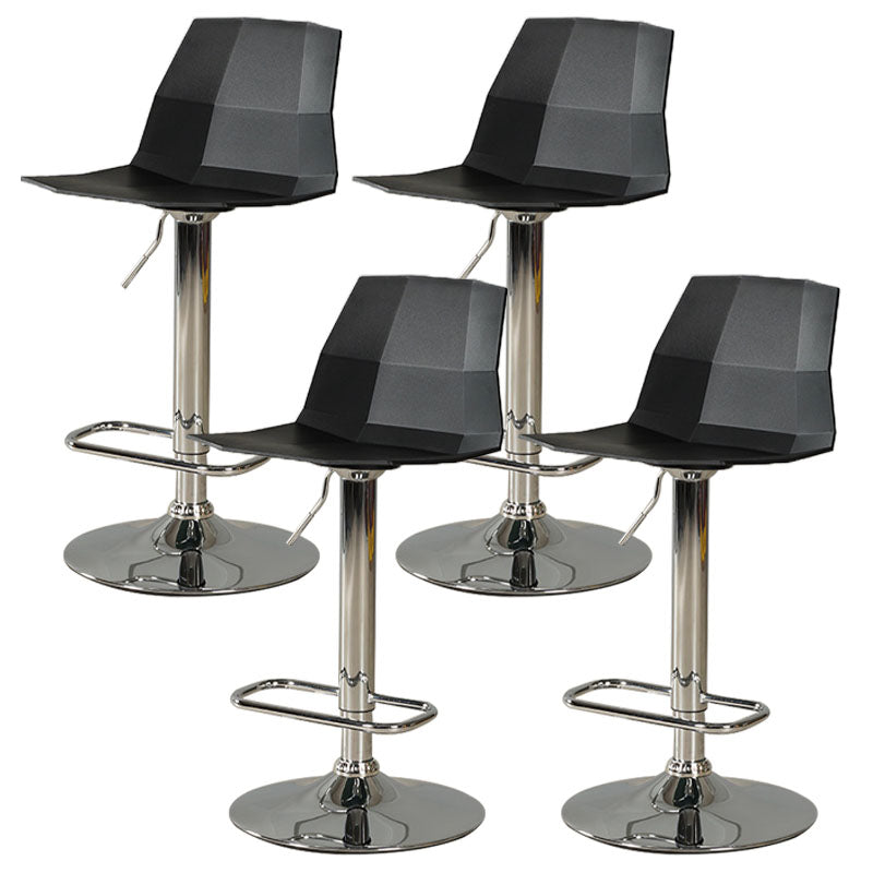 Contemporary Swivel Adjustable Height Stool Matte Finish Plastic Home Barstool Black Set of 4 Clearhalo 'Bar Furniture' 'Bar Stools' 'bar_stools' 'Furniture' 'furniture_bar_stools' 'Kitchen & Dining Furniture' 4851714