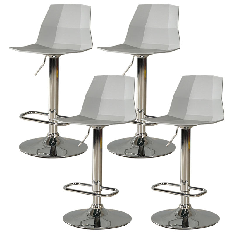 Contemporary Swivel Adjustable Height Stool Matte Finish Plastic Home Barstool Grey Set of 4 Clearhalo 'Bar Furniture' 'Bar Stools' 'bar_stools' 'Furniture' 'furniture_bar_stools' 'Kitchen & Dining Furniture' 4851716