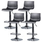 Contemporary Swivel Adjustable Height Stool Matte Finish Plastic Home Barstool Gloss Black Set of 4 Clearhalo 'Bar Furniture' 'Bar Stools' 'bar_stools' 'Furniture' 'furniture_bar_stools' 'Kitchen & Dining Furniture' 4851718