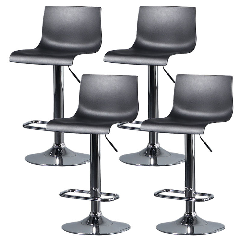 Contemporary Swivel Adjustable Height Stool Matte Finish Plastic Home Barstool Gloss Black Set of 4 Clearhalo 'Bar Furniture' 'Bar Stools' 'bar_stools' 'Furniture' 'furniture_bar_stools' 'Kitchen & Dining Furniture' 4851718