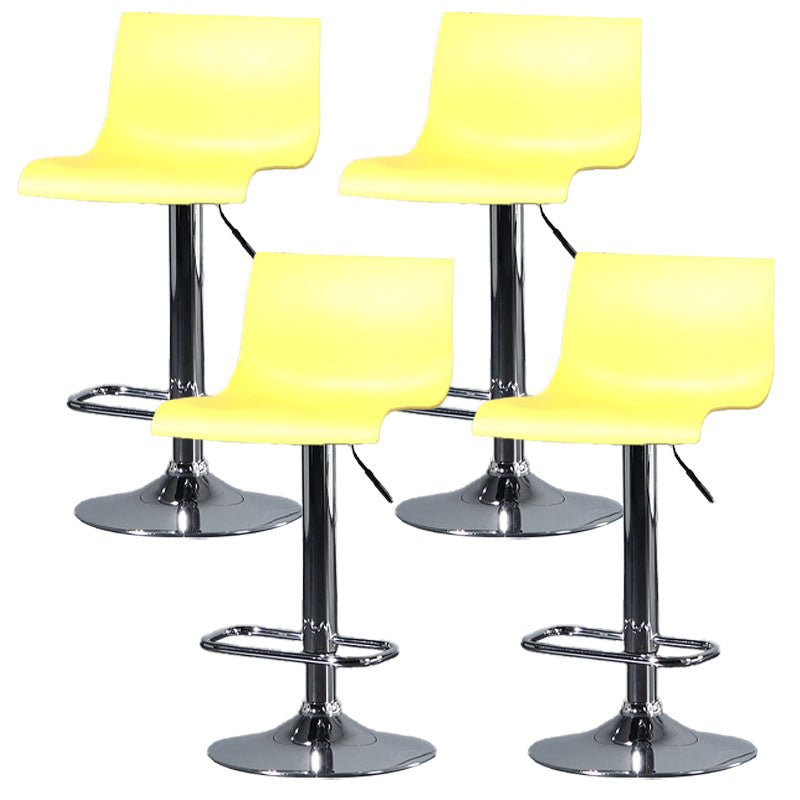 Contemporary Swivel Adjustable Height Stool Matte Finish Plastic Home Barstool Beige Set of 4 Clearhalo 'Bar Furniture' 'Bar Stools' 'bar_stools' 'Furniture' 'furniture_bar_stools' 'Kitchen & Dining Furniture' 4851719