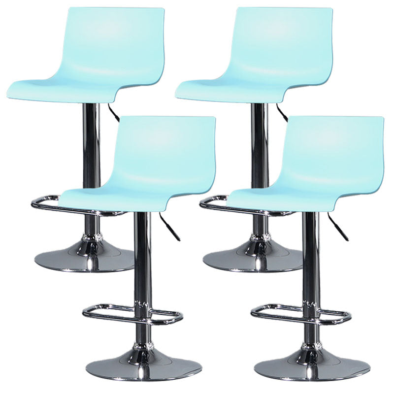 Contemporary Swivel Adjustable Height Stool Matte Finish Plastic Home Barstool Sky Blue Set of 4 Clearhalo 'Bar Furniture' 'Bar Stools' 'bar_stools' 'Furniture' 'furniture_bar_stools' 'Kitchen & Dining Furniture' 4851720