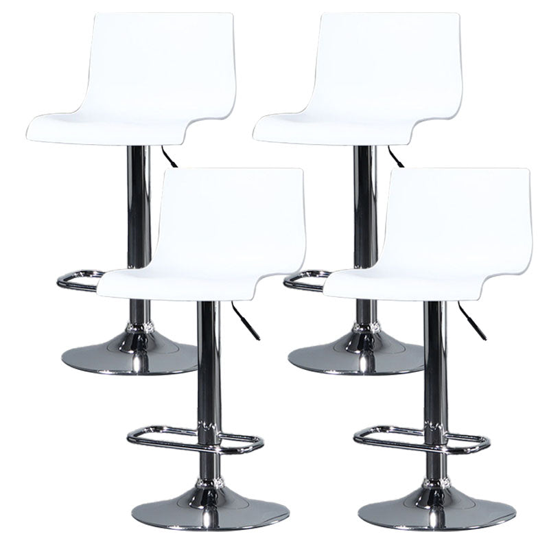 Contemporary Swivel Adjustable Height Stool Matte Finish Plastic Home Barstool Gloss White Set of 4 Clearhalo 'Bar Furniture' 'Bar Stools' 'bar_stools' 'Furniture' 'furniture_bar_stools' 'Kitchen & Dining Furniture' 4851721