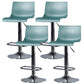 Contemporary Swivel Adjustable Height Stool Matte Finish Plastic Home Barstool Green Set of 4 Clearhalo 'Bar Furniture' 'Bar Stools' 'bar_stools' 'Furniture' 'furniture_bar_stools' 'Kitchen & Dining Furniture' 4851723