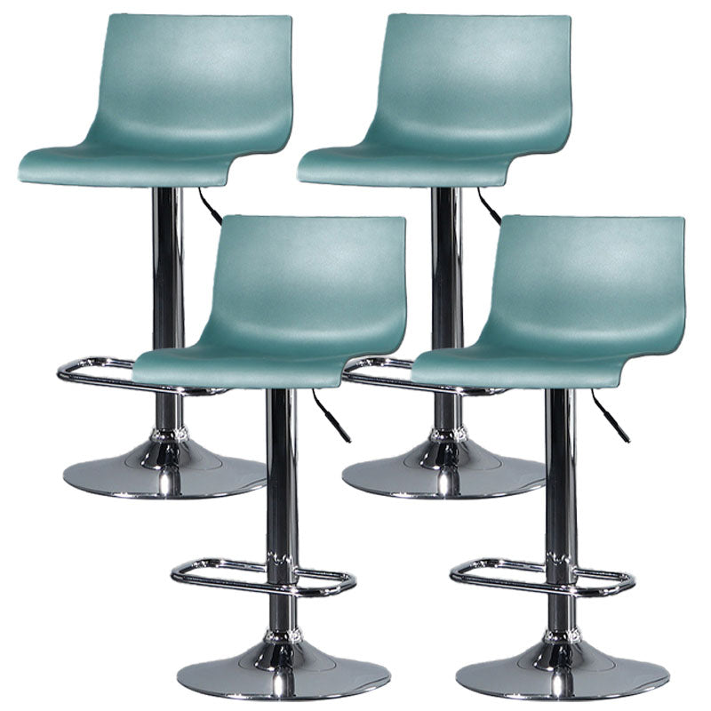 Contemporary Swivel Adjustable Height Stool Matte Finish Plastic Home Barstool Green Set of 4 Clearhalo 'Bar Furniture' 'Bar Stools' 'bar_stools' 'Furniture' 'furniture_bar_stools' 'Kitchen & Dining Furniture' 4851723