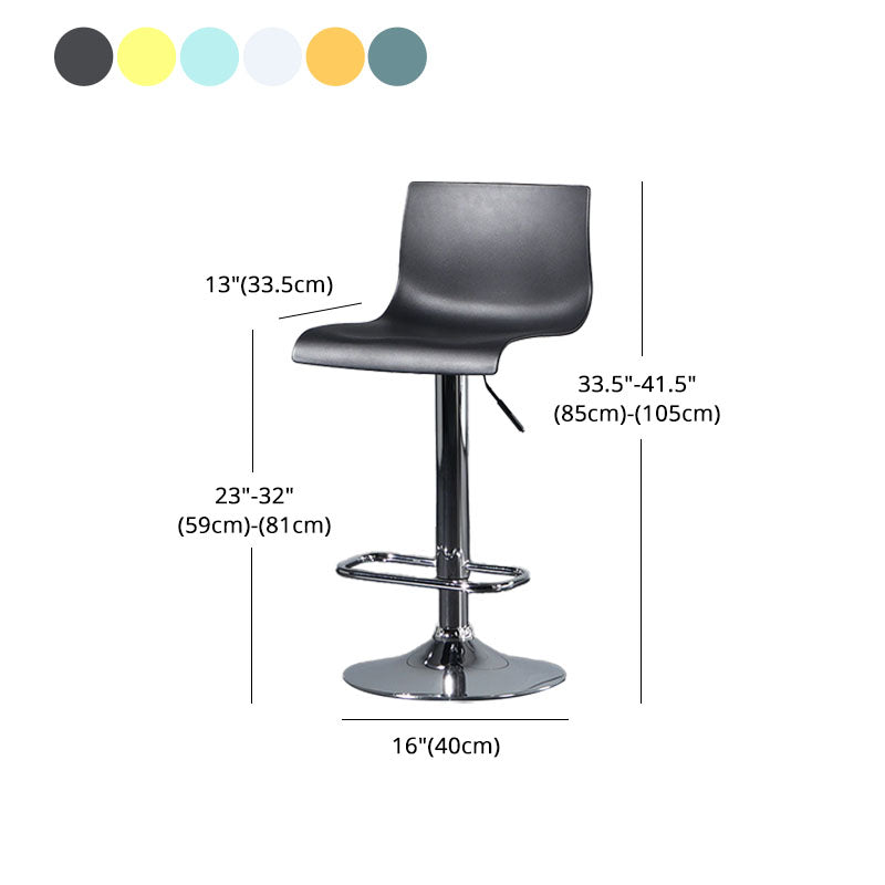 Contemporary Swivel Adjustable Height Stool Matte Finish Plastic Home Barstool Clearhalo 'Bar Furniture' 'Bar Stools' 'bar_stools' 'Furniture' 'furniture_bar_stools' 'Kitchen & Dining Furniture' 4851725