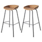Contemporary Matte Finish Leather Barstool Low Back Home Stool Brown 2 Piece Set Bar Stool(30"H) Clearhalo 'Bar Furniture' 'Bar Stools' 'bar_stools' 'furn' 'furn_bar_stools' 'Furniture' 'furniture_bar_stools' 'Kitchen & Dining Furniture' 4851735