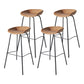 Contemporary Matte Finish Leather Barstool Low Back Home Stool Brown 4 Piece Set Bar Stool(30"H) Clearhalo 'Bar Furniture' 'Bar Stools' 'bar_stools' 'furn' 'furn_bar_stools' 'Furniture' 'furniture_bar_stools' 'Kitchen & Dining Furniture' 4851737