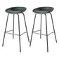 Contemporary Matte Finish Leather Barstool Low Back Home Stool Blackish Green 2 Piece Set Bar Stool(30"H) Clearhalo 'Bar Furniture' 'Bar Stools' 'bar_stools' 'furn' 'furn_bar_stools' 'Furniture' 'furniture_bar_stools' 'Kitchen & Dining Furniture' 4851741