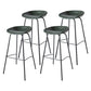 Contemporary Matte Finish Leather Barstool Low Back Home Stool Blackish Green 4 Piece Set Bar Stool(30"H) Clearhalo 'Bar Furniture' 'Bar Stools' 'bar_stools' 'furn' 'furn_bar_stools' 'Furniture' 'furniture_bar_stools' 'Kitchen & Dining Furniture' 4851743