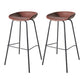 Contemporary Matte Finish Leather Barstool Low Back Home Stool Dark Red 2 Piece Set Bar Stool(30"H) Clearhalo 'Bar Furniture' 'Bar Stools' 'bar_stools' 'furn' 'furn_bar_stools' 'Furniture' 'furniture_bar_stools' 'Kitchen & Dining Furniture' 4851752