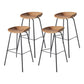 Contemporary Matte Finish Leather Barstool Low Back Home Stool Brown 4 Piece Set Counter Stool(26"H) Clearhalo 'Bar Furniture' 'Bar Stools' 'bar_stools' 'furn' 'furn_bar_stools' 'Furniture' 'furniture_bar_stools' 'Kitchen & Dining Furniture' 4851756