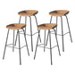 Contemporary Matte Finish Leather Barstool Low Back Home Stool Light Brown 4 Piece Set Counter Stool(26"H) Clearhalo 'Bar Furniture' 'Bar Stools' 'bar_stools' 'furn' 'furn_bar_stools' 'Furniture' 'furniture_bar_stools' 'Kitchen & Dining Furniture' 4851759