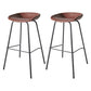 Contemporary Matte Finish Leather Barstool Low Back Home Stool Dark Red 2 Piece Set Counter Stool(26"H) Clearhalo 'Bar Furniture' 'Bar Stools' 'bar_stools' 'furn' 'furn_bar_stools' 'Furniture' 'furniture_bar_stools' 'Kitchen & Dining Furniture' 4851764