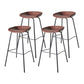 Contemporary Matte Finish Leather Barstool Low Back Home Stool Dark Red 4 Piece Set Counter Stool(26"H) Clearhalo 'Bar Furniture' 'Bar Stools' 'bar_stools' 'furn' 'furn_bar_stools' 'Furniture' 'furniture_bar_stools' 'Kitchen & Dining Furniture' 4851765