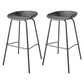 Contemporary Matte Finish Leather Barstool Low Back Home Stool Dark Gray 2 Piece Set Counter Stool(26"H) Clearhalo 'Bar Furniture' 'Bar Stools' 'bar_stools' 'furn' 'furn_bar_stools' 'Furniture' 'furniture_bar_stools' 'Kitchen & Dining Furniture' 4851770