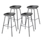 Contemporary Matte Finish Leather Barstool Low Back Home Stool Dark Gray 4 Piece Set Counter Stool(26"H) Clearhalo 'Bar Furniture' 'Bar Stools' 'bar_stools' 'furn' 'furn_bar_stools' 'Furniture' 'furniture_bar_stools' 'Kitchen & Dining Furniture' 4851771