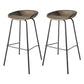 Contemporary Matte Finish Leather Barstool Low Back Home Stool Dark Coffee 2 Piece Set Bar Stool(30"H) Clearhalo 'Bar Furniture' 'Bar Stools' 'bar_stools' 'furn' 'furn_bar_stools' 'Furniture' 'furniture_bar_stools' 'Kitchen & Dining Furniture' 4851773