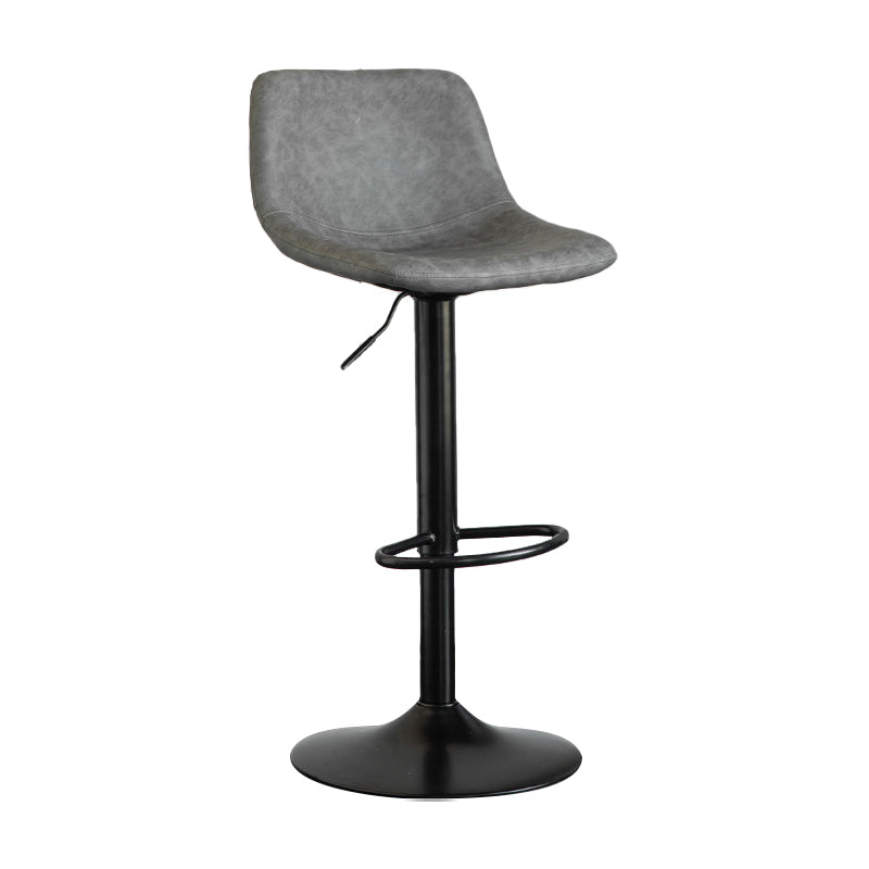Contemporary Matte Finish Leather Barstool Adjustable Height Footrest Home Stool Clearhalo 'Bar Furniture' 'Bar Stools' 'bar_stools' 'Furniture' 'furniture_bar_stools' 'Kitchen & Dining Furniture' 4851786