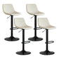 Contemporary Matte Finish Leather Barstool Adjustable Height Footrest Home Stool White Set of 4 Clearhalo 'Bar Furniture' 'Bar Stools' 'bar_stools' 'Furniture' 'furniture_bar_stools' 'Kitchen & Dining Furniture' 4851788