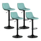 Contemporary Matte Finish Leather Barstool Adjustable Height Footrest Home Stool Green Set of 4 Clearhalo 'Bar Furniture' 'Bar Stools' 'bar_stools' 'Furniture' 'furniture_bar_stools' 'Kitchen & Dining Furniture' 4851806