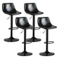 Contemporary Matte Finish Leather Barstool Adjustable Height Footrest Home Stool Black Set of 4 Clearhalo 'Bar Furniture' 'Bar Stools' 'bar_stools' 'Furniture' 'furniture_bar_stools' 'Kitchen & Dining Furniture' 4851812