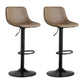 Contemporary Matte Finish Leather Barstool Adjustable Height Footrest Home Stool Coffee Set of 2 Clearhalo 'Bar Furniture' 'Bar Stools' 'bar_stools' 'Furniture' 'furniture_bar_stools' 'Kitchen & Dining Furniture' 4851817