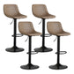 Contemporary Matte Finish Leather Barstool Adjustable Height Footrest Home Stool Coffee Set of 4 Clearhalo 'Bar Furniture' 'Bar Stools' 'bar_stools' 'Furniture' 'furniture_bar_stools' 'Kitchen & Dining Furniture' 4851818