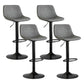 Contemporary Matte Finish Leather Barstool Adjustable Height Footrest Home Stool Grey Set of 4 Clearhalo 'Bar Furniture' 'Bar Stools' 'bar_stools' 'Furniture' 'furniture_bar_stools' 'Kitchen & Dining Furniture' 4851820
