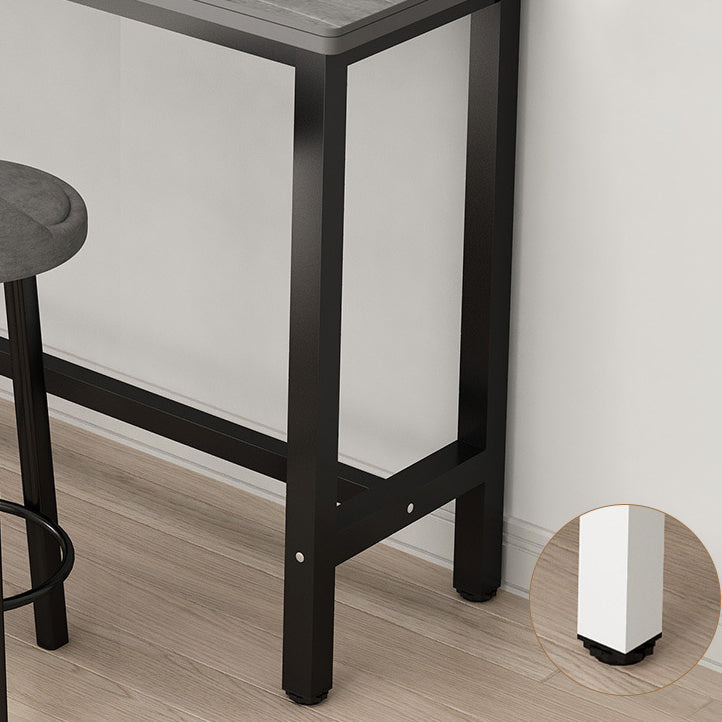 Rectangle Stone Bar Table Modern Bar Table with Trestle Base Clearhalo 'Bar Furniture' 'Bar Tables' 'bar_tables' 'furn' 'furn_bar_tables' 'Furniture' 'furniture_bar_tables' 'Kitchen & Dining Furniture' 4851829