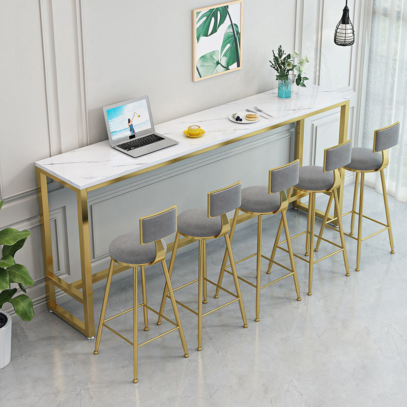 White Bar Table Traditional Luxury Rectangle Bar Table with Trestle Base White 70.9"L x 15.7"W x 41.3"H Clearhalo 'Bar Furniture' 'Bar Tables' 'bar_tables' 'Furniture' 'furniture_bar_tables' 'Kitchen & Dining Furniture' 4851843