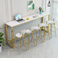 White Bar Table Traditional Luxury Rectangle Bar Table with Trestle Base White 47.2"L x 15.7"W x 41.3"H Clearhalo 'Bar Furniture' 'Bar Tables' 'bar_tables' 'Furniture' 'furniture_bar_tables' 'Kitchen & Dining Furniture' 4851846